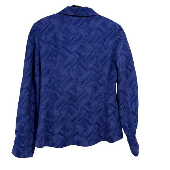 Lafayette 148 New York Royal Blue‎ Brushstrokes Blazer Size 8 - Picture 7 of 9